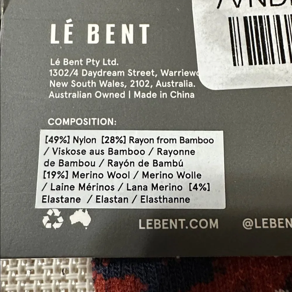 Le Bent Mickey Graglia Pro Series Zero Cushion Merino Wool 3/4 Crew Socks